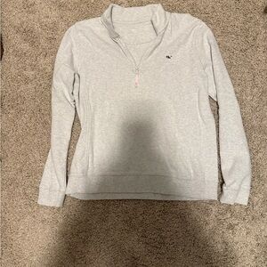 Vineyard Vines Gray Fitted Polo Collar Sweatshirt